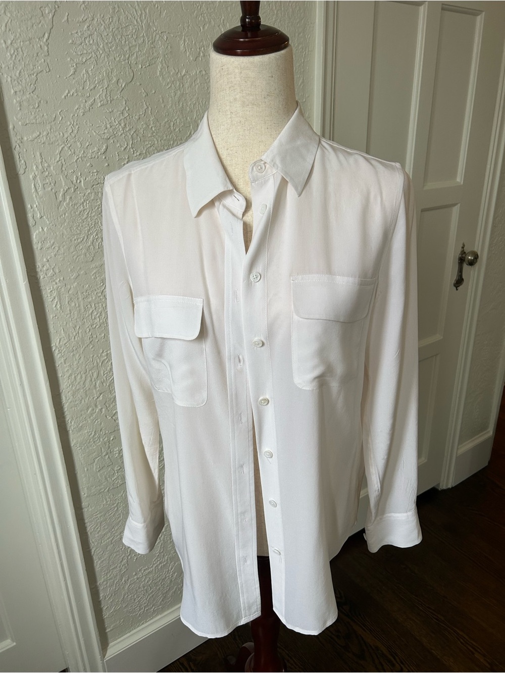 Equipment White Silk Button-Down Shirt